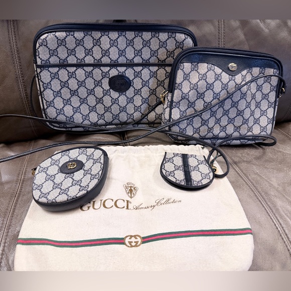 Gucci Handbags - Vintage Gucci accessory collection 1980s navy blue